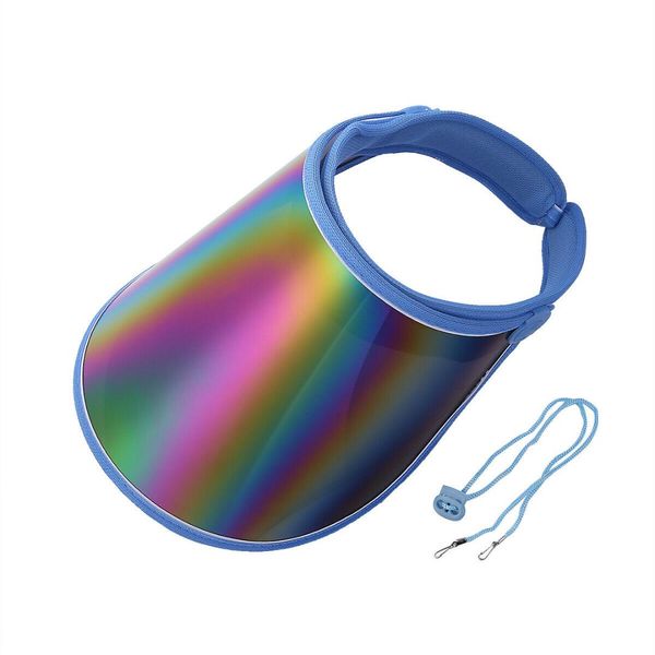 

summer sun visor uv protection casual plastic hat sunscreen cap sunhat, Blue;gray
