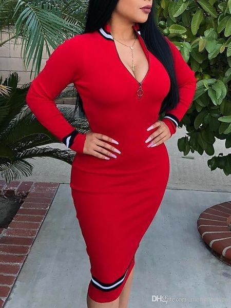 

женщины bodycon платья полосатого управление леди работа платье zipper среднего платье длины, Black;gray