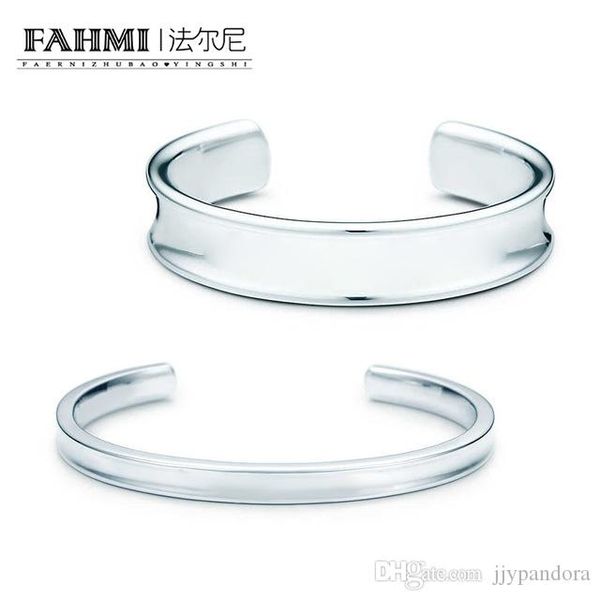 

fahmi charm gift 925 sterling silver genuine classic letter logo open bracelet silver match world jewelry, Golden;silver