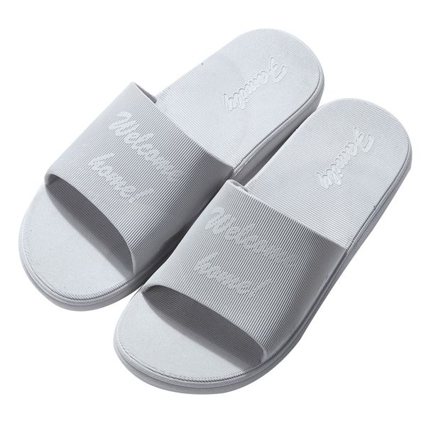 

2019 new men's slippers summer home sandals and slippers l bath bathroom anti-slip word home men's shoes men, Blue;gray