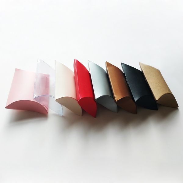 

10pcs favor candy box bag craft paper pillow shape wedding favor gift boxes pie party box bags eco friendly kraft promotion