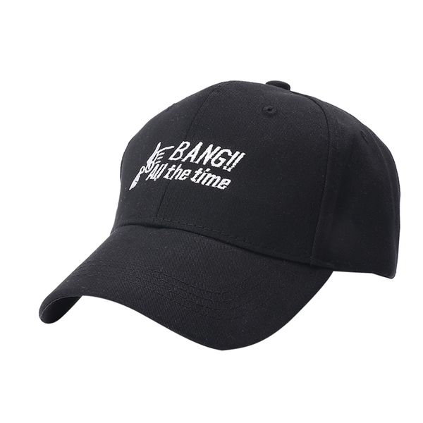 

posture letter embroidered cotton strapback hat baseball cap headwear outdoor sports wear with adjustable back closure, Black;white