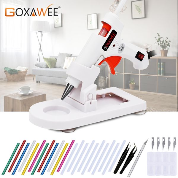 

goxawee glue gun heat silicone gun crafts repair tools kit 34pcs professional high temp mini electric heat glue diy tool