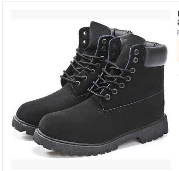 

boots genuine leather men women snow boots casual martin boots wholesale fashion brand shoe d12, Black