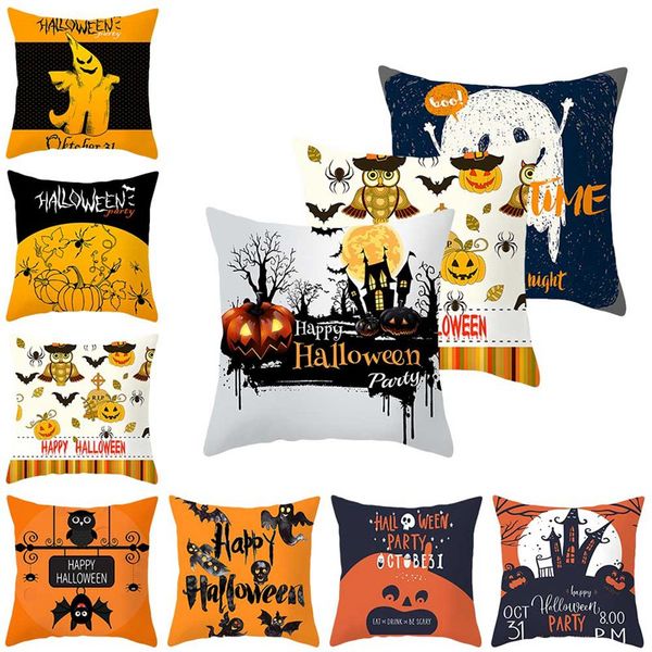 

45x45cm halloween pillows cover decor halloween pillow cases polyester sofa pumpkin ghosts cushion cover home decor