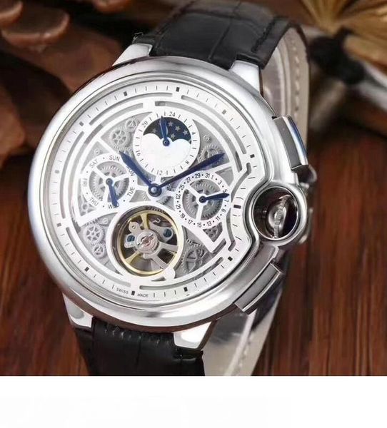 

new automatic tourbillon men designersports men's mechanical stainless steel watch business mens self-wind luxury watches wristwat, Slivery;brown