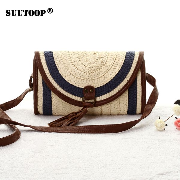 

suutoop 2018 small women knitted straw shoulder bags tassel messenger bags for girls ladies vintage summer beach crossbody bolsa