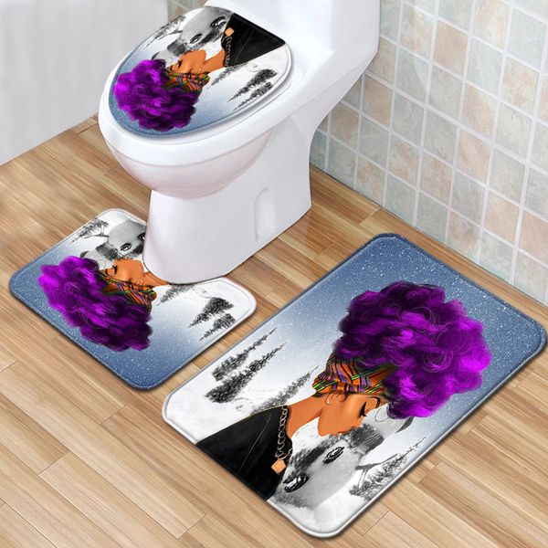 

50african women's bathroom floor mat three piece toilet carpet toilet mat set doormat bathroom antiskid mat available