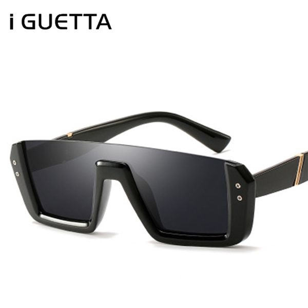 

iguetta square sunglasses women brand designer lady individual half frame design fashion women 2019 uv400 pu-107, White;black