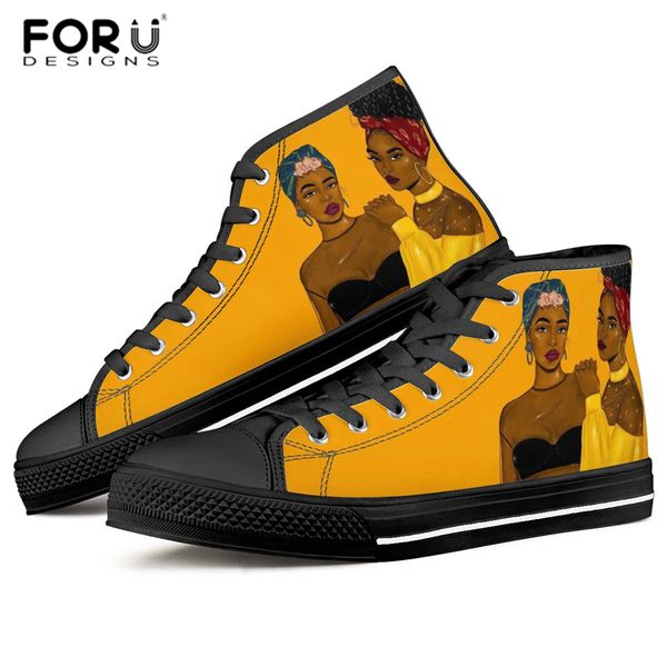 

forudesigns afro девушки black art женская обувь высокой моды top холст обувь женский кроссовки для подростков девочек женщина вулканизацию