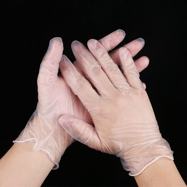 

100pcs/lot disposable transparent gloves pvc oil-proof headgear household universal cleaning gloves environmental protection gloves t3i5706