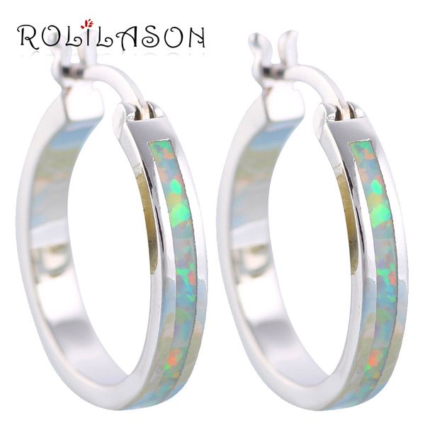 

hoop earrings for women new design delicate gifts white fire opal silver stamped fashion jewelry opal jewelry oe472, Golden;silver