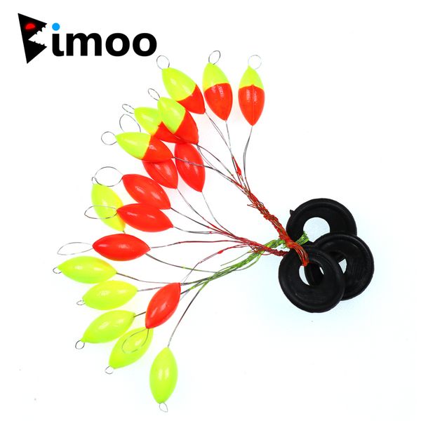 

bimoo 1bag=10sets fluo yellow red-yellow red oval fishing rig float beads lead positioning fishing tackle accessories s m l xl