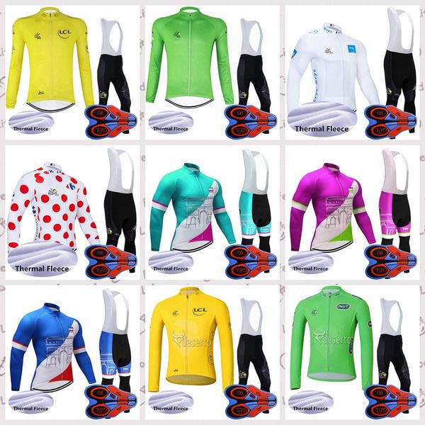 

Тур де Франс команда Открытый зимний тепловой флис мужские длинные рукава нагруд