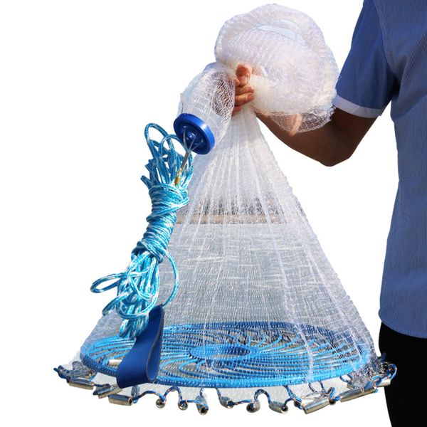 

durable hand cast nets high strength nylon monofilament small mesh cast net 300-720 hand throw fishing net catch fishing network