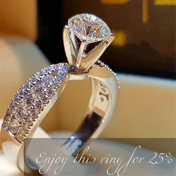 

simple love promise ring 925 sterling silver diamond engagement wedding band rings for women men jewelry gift, Slivery;golden