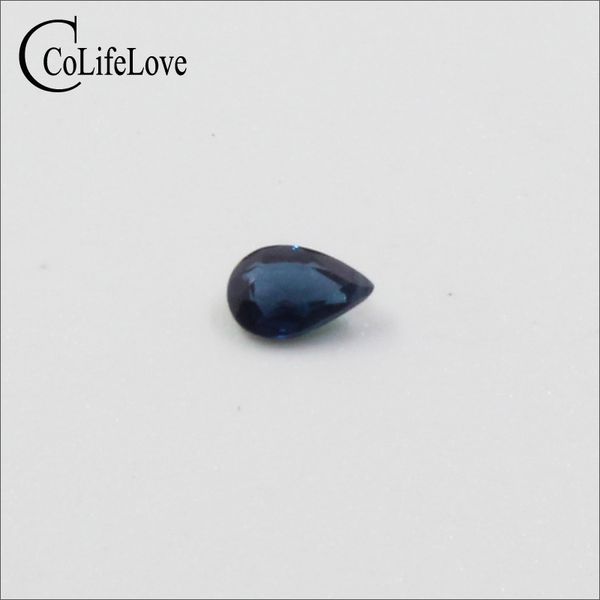 

4mm*6mm pear cut natural sapphire loose gemstone for jewelry maker, Black