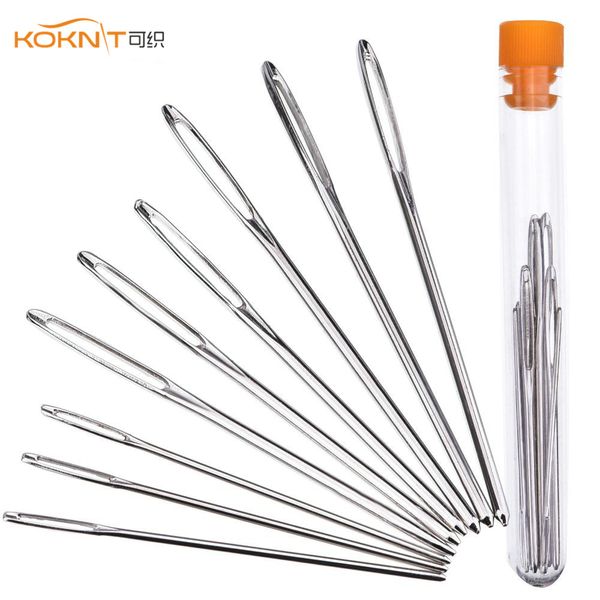 

9pcs large eye needles stainless steel wool sewing embroidery tapestry 5.2-7 cm cross darning stitchery needles diy crafts tools, Black