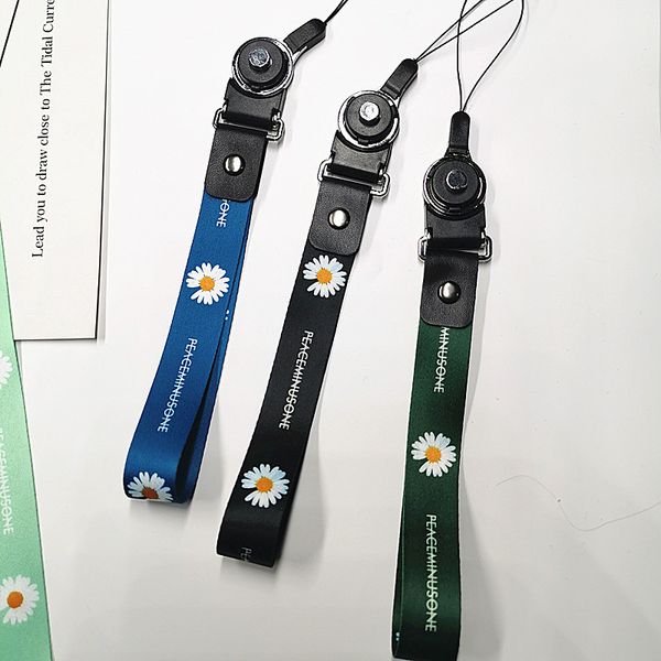 

fashion trend daisy mobile phone universal hanging rope work card cover sling anti release rope hanging neck polyester ribbon hanging rope, Silver