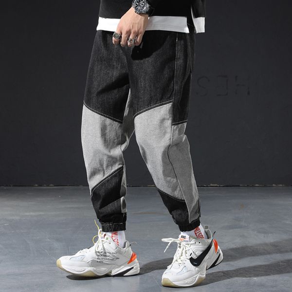 

hip hop denim jeans men autumn japanese streetwear casual harajuku cargo pants men jeans plus size 5xl hip hop, Blue