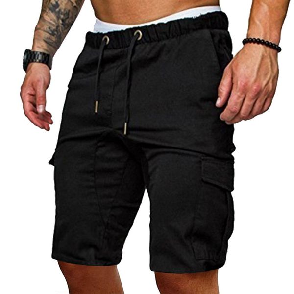 

мужской 2020 шорты мужчины хлопок свободные рабочие casual cotton pants плюс размер мужчины повседневная упругие твердые карманы брюки шорты