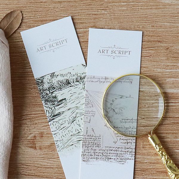 

30pcs/pack retro art script bookmark paper bookmarks vintage page marker stationery school office supplies papeleria sl2077