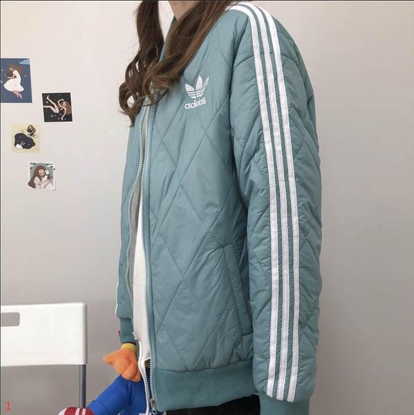 

womens jacket winters uniform fold style windbreaker hip hop side strped jacket women fashion coat joggers loose warm clothes #1yaph, Black;brown