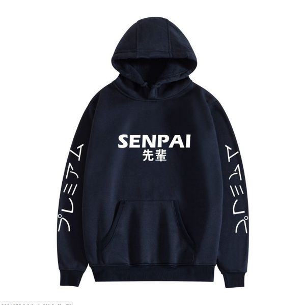 

мђжкие оловки мода понка ђлина одежда senpai hoodie оловка многовена мђ, Black