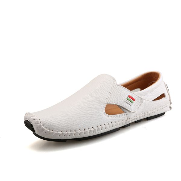 

2019 new classic comfortable men casual shoes loafers men shoes quality split leather flats soft plus size, Black