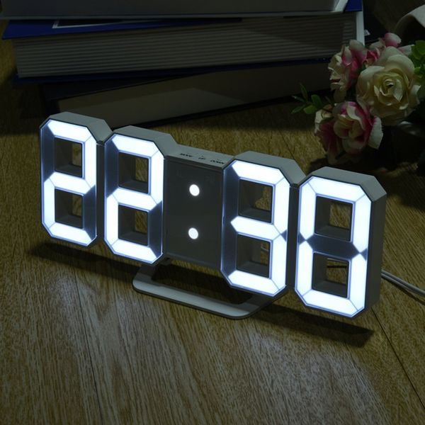 

multi-use 8 shaped led display deskdigital table clocks 3 levers of light: bright snooze interval setting usb charge
