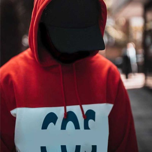 

19fw box logo x crocodile panel hoodies sweatshirt men women hooded pullover color matching sweater street outwear hfymwy319, Black