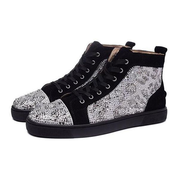 

2019 new r luxury red bottoms shoes men women red bottoms heels fashion spikes studded spikes flats sneakers red bottom shoes, White;red