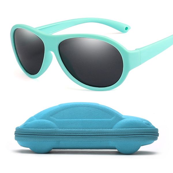 

oval new polarized kids sunglasses boys girls baby infant fashion sun glasses uv400 eyewear child shades gafas with case gift, Blue