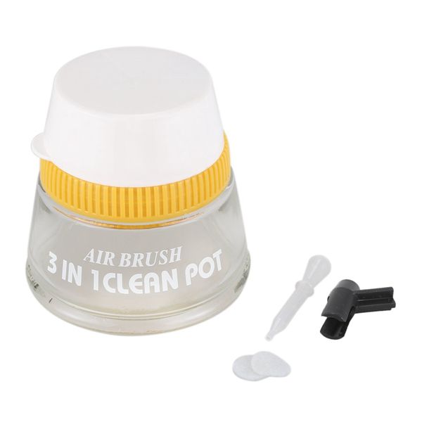 

gtbl 3 in 1 airbrush cleaning pot strong glass airbrush stand station filters cleaner