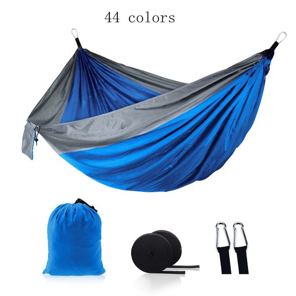 

44 colors outdoor camping hammock collapsible indoor swing double person parachute nylon sturdy patchwork 270*140cm mma1947-3