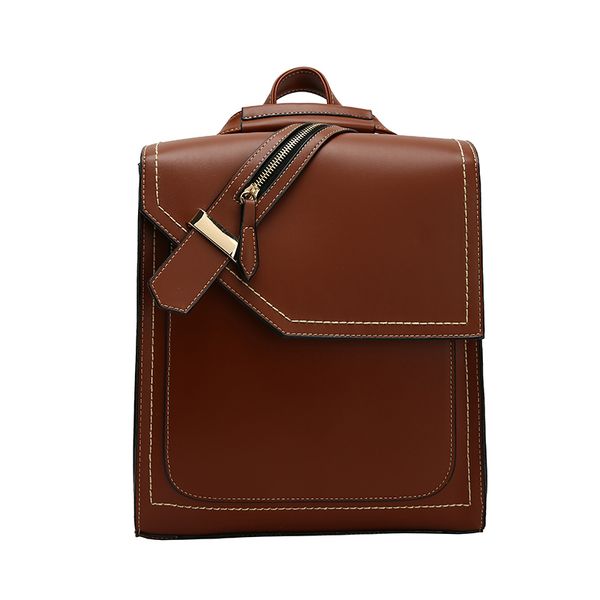 

2019 vintage women backpack messenger bags designer school bags for teenage girls retro leather large capacity bagpack brown