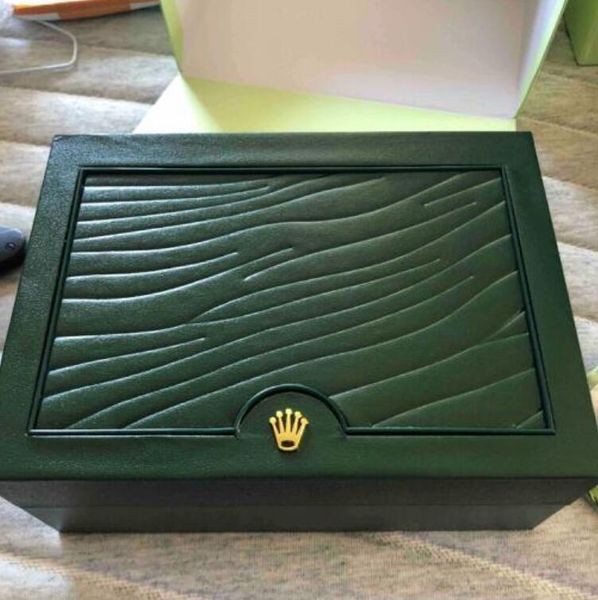 

designer men watch box green brand watch box original with cards and papers certificates handbags box for 116610 116660 116710 watches, Black;blue