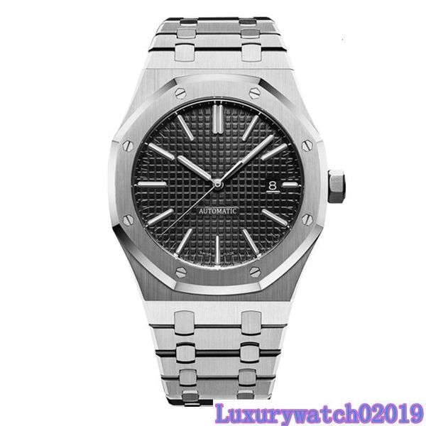 

42mm automatic mechanical movement mens watches classic style 42mm full stainless steel strap mens wristwatches ing, Slivery;brown