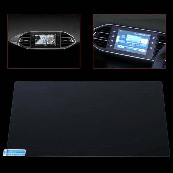 

dvd glass protective film auto car navigation tempered glass film screen protector case for 308 408 508 208 gps