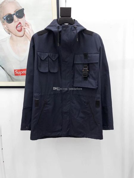 

20ss париж роскошный мода верхняя версия ветра куртка свободного покроя уличной мужчины женщины пара свободного пиджаки wjl корабль, Black