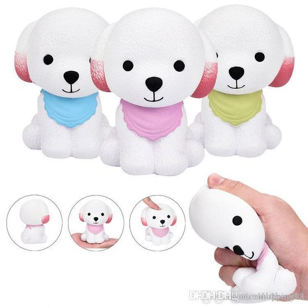 

lxh squishy new arrival 1pcs jumbo squishy cute puppy scented cream dog slow rising squeeze decompression toys pink&green&blue t113