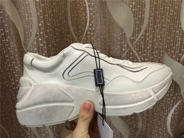 

mens rhyton casual shoe trendy dad sneaker paris dancing streetwear early spring women thick bottom spor, Black