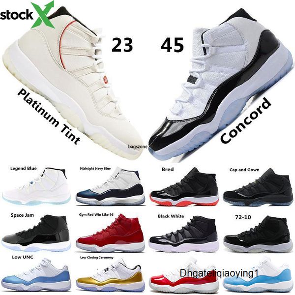 

11 basketball shoes 11s gym red high low space jam university blue rose gold navy gum concord 23 45 space j11 sneakers, Black