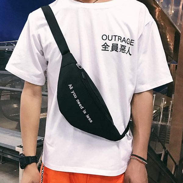 

crossbody pouch chest fanny pack waist bag gift portable hip hop casual sports purse canvas letter print fashion travel