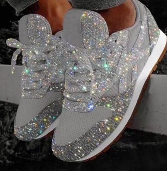 

swomen shoes woman flats casual slip on muffin rhinestone new crystal platform sneakers sapato chaussure zapatos de mujer, Black