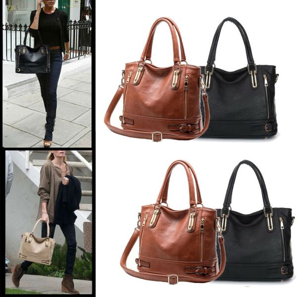 

women real soft pu leather shoulder bags ladies handbag messenger travel tote