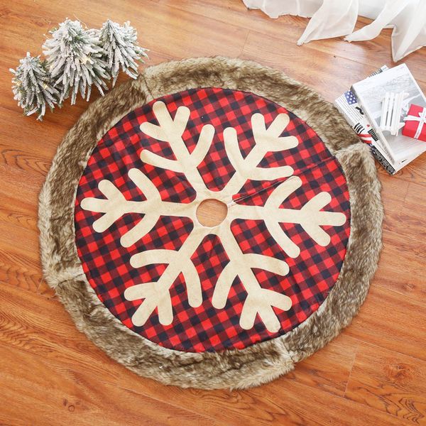 

plaid snowflake christmas tree skirt tree mat for holiday party home decorations sno88
