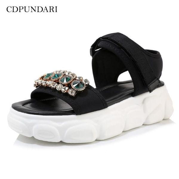 

cdpundari womens sandals flat platform sandals ladies summer shoes, Black