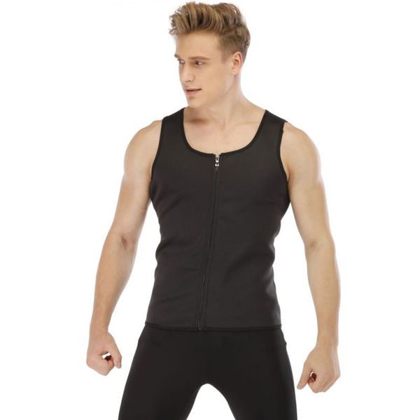 

мужчины живота мужчины похудения vest фитнес-центр неопрена сауна жилет потные горячие талии тренер профилировщика тела потеря веса zipper, Black;blue