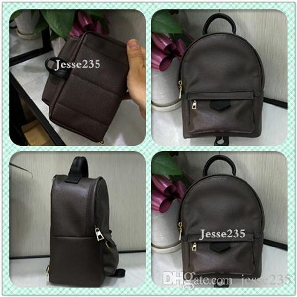 

высокое качество pu кожа мини-коричневый цветок женщины сумка дети ранцы рюкзак спрингс палм lady сумка дорожная сумка m41560 m41561